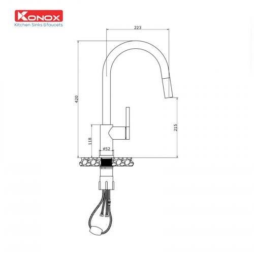 Vòi rửa bát dây rút Alto Nickel